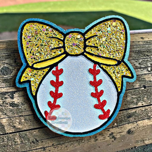 Baseball with bow Silicone Freshie Mold