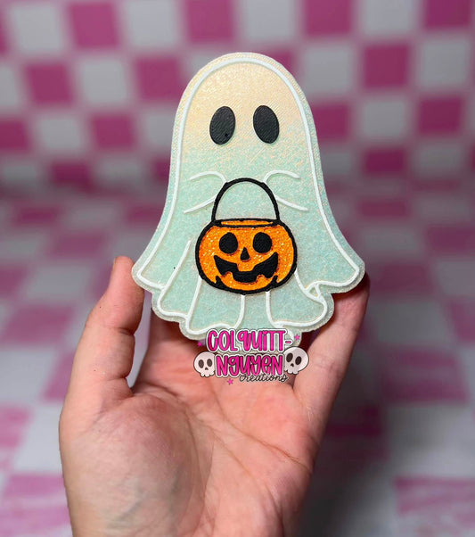 Ghost with treat bucket Silicone Freshie Mold