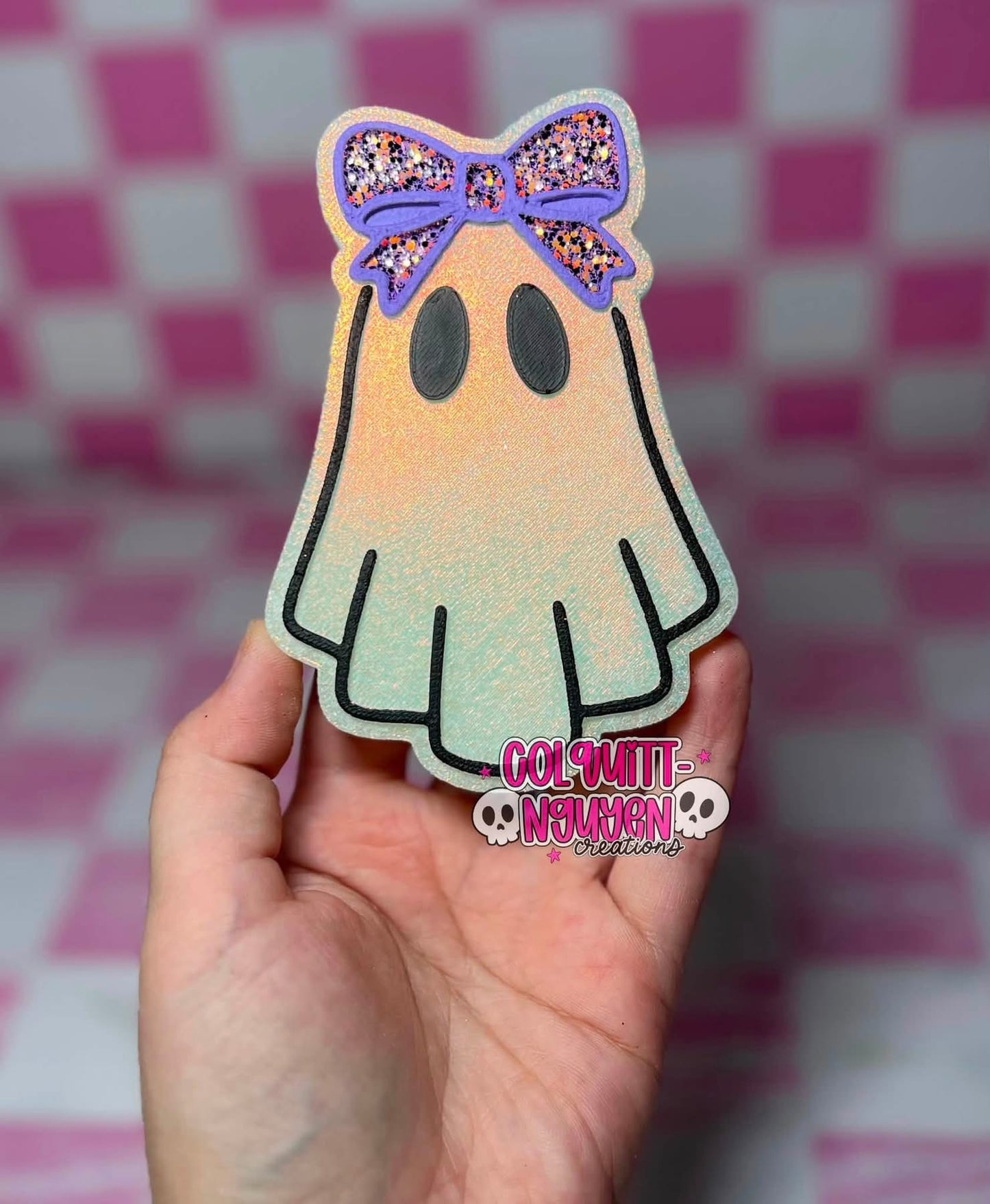Bow Ghost Silicone Freshie Mold