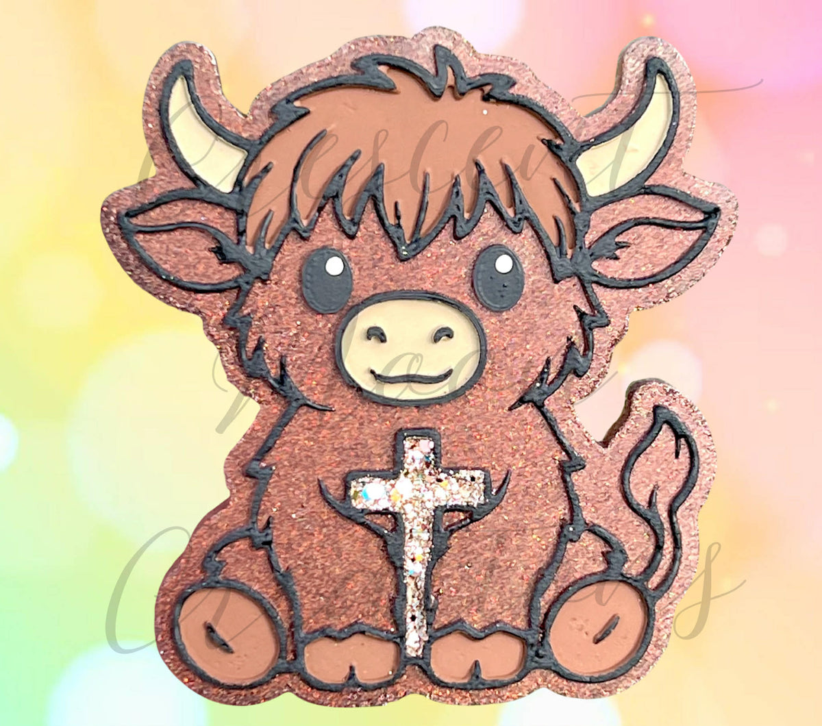 Cow with cross Silicone Freshie Mold