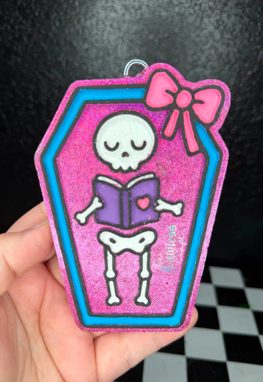Reading Skeleton Silicone Freshie Mold