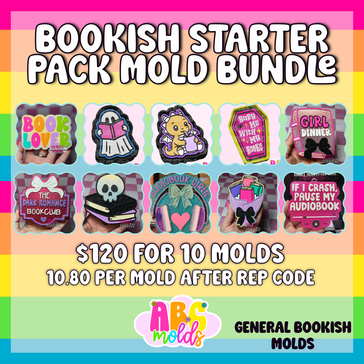 General Bookish Mold Bundle of 10 molds