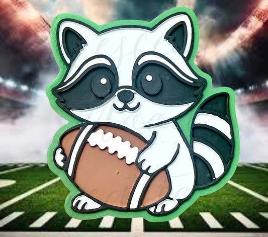 Football Raccoon- Silicone Freshie Mold