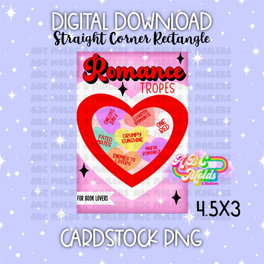 Digital Download - PNG Cardstock Download - Straight Edge Rectangle - Trope Candy