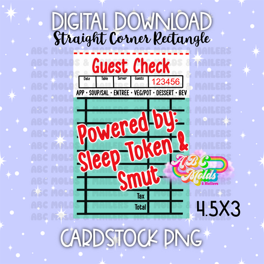 Digital Download - PNG Cardstock Download - Straight Edge Rectangle - Guest Ticket 1