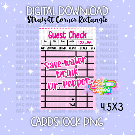 Digital Download - PNG Cardstock Download - Straight Edge - Guest Ticket 4