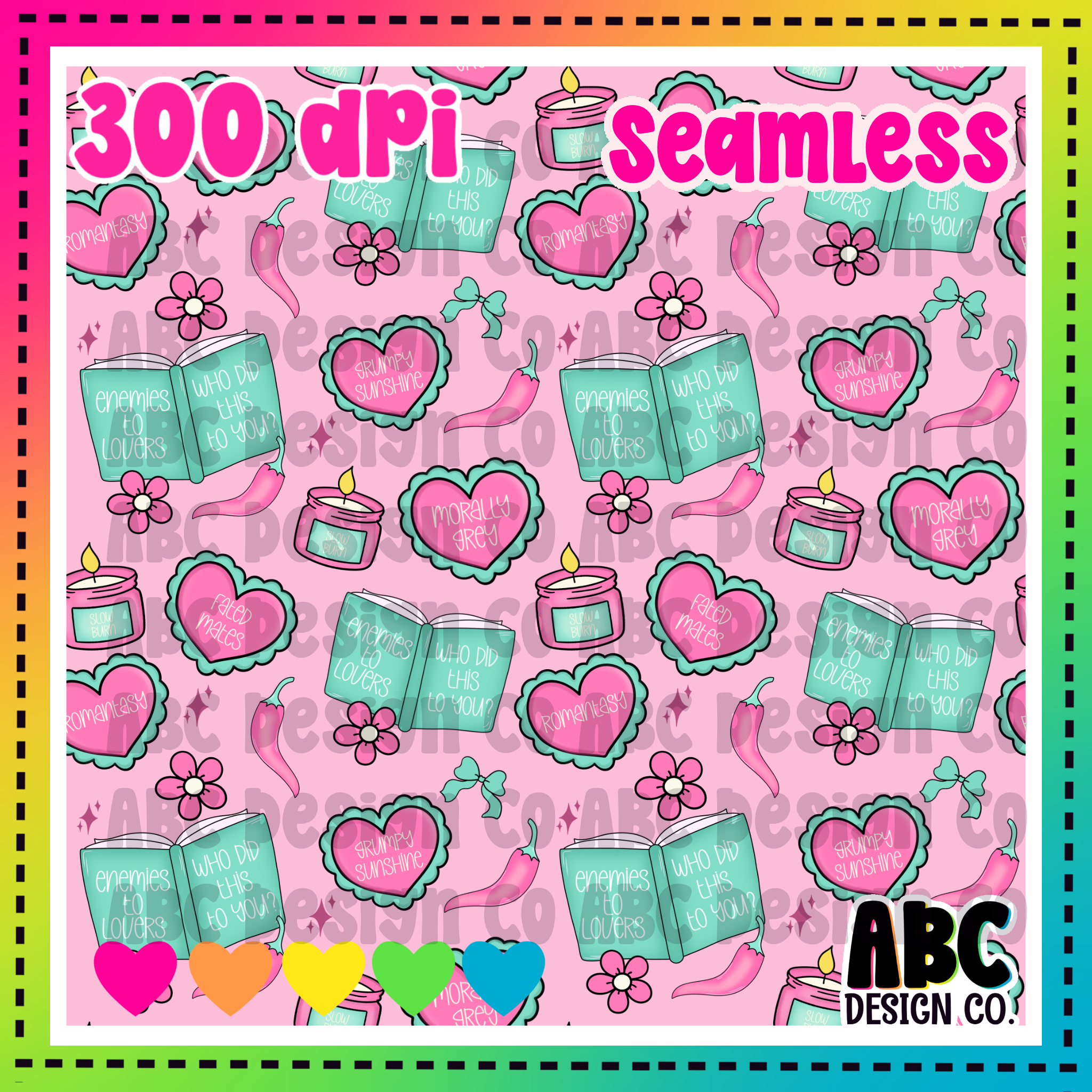 Pink Bookish Seamless – ABC MOLDS LLC
