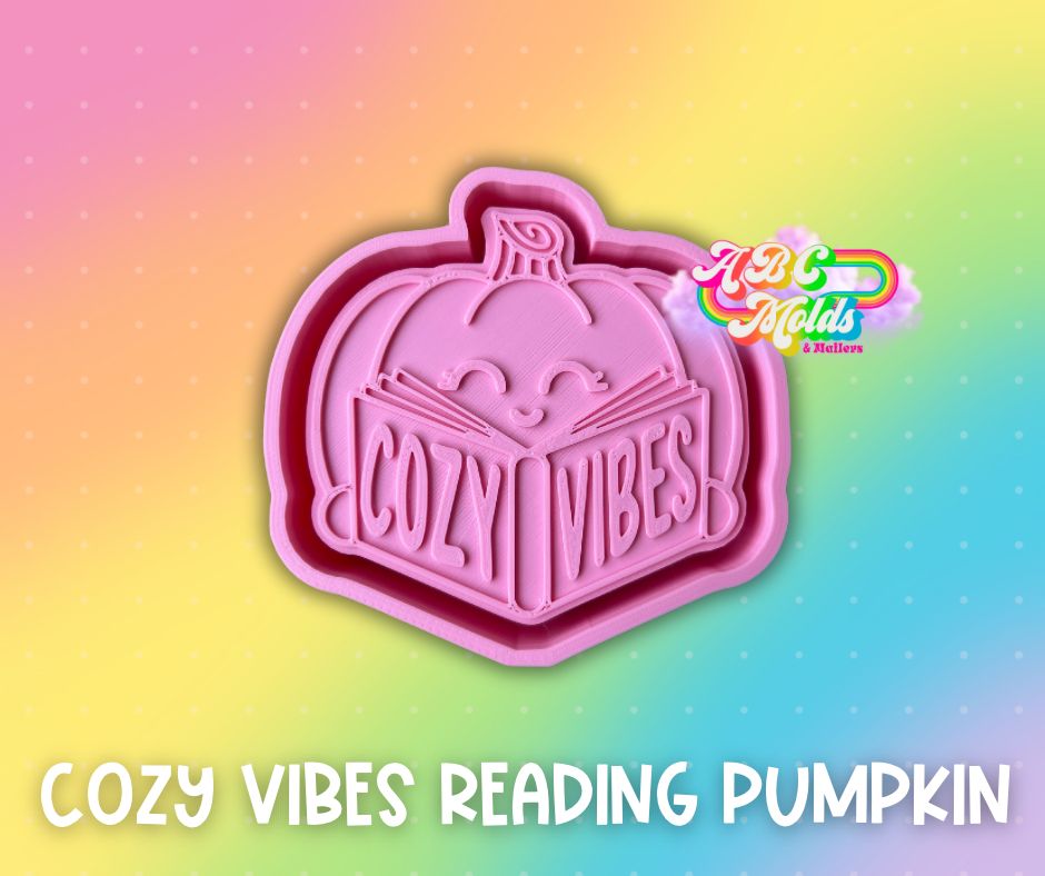 Reading Pumpkin Cozy Vibes silicone mold