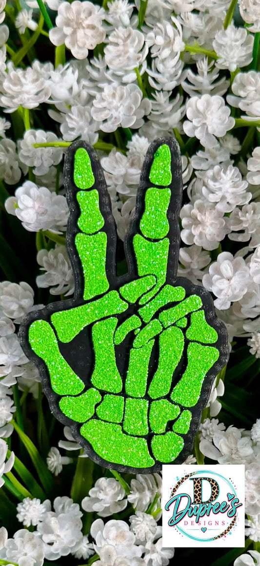 Skelly Peace hand Silicone Freshie Mold