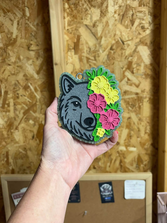 Floral Wolf - Silicone Freshie Mold