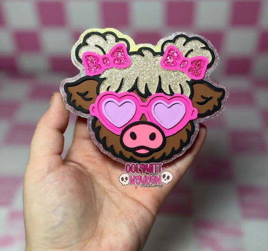 Pig tail cow head Silicone Freshie Mold