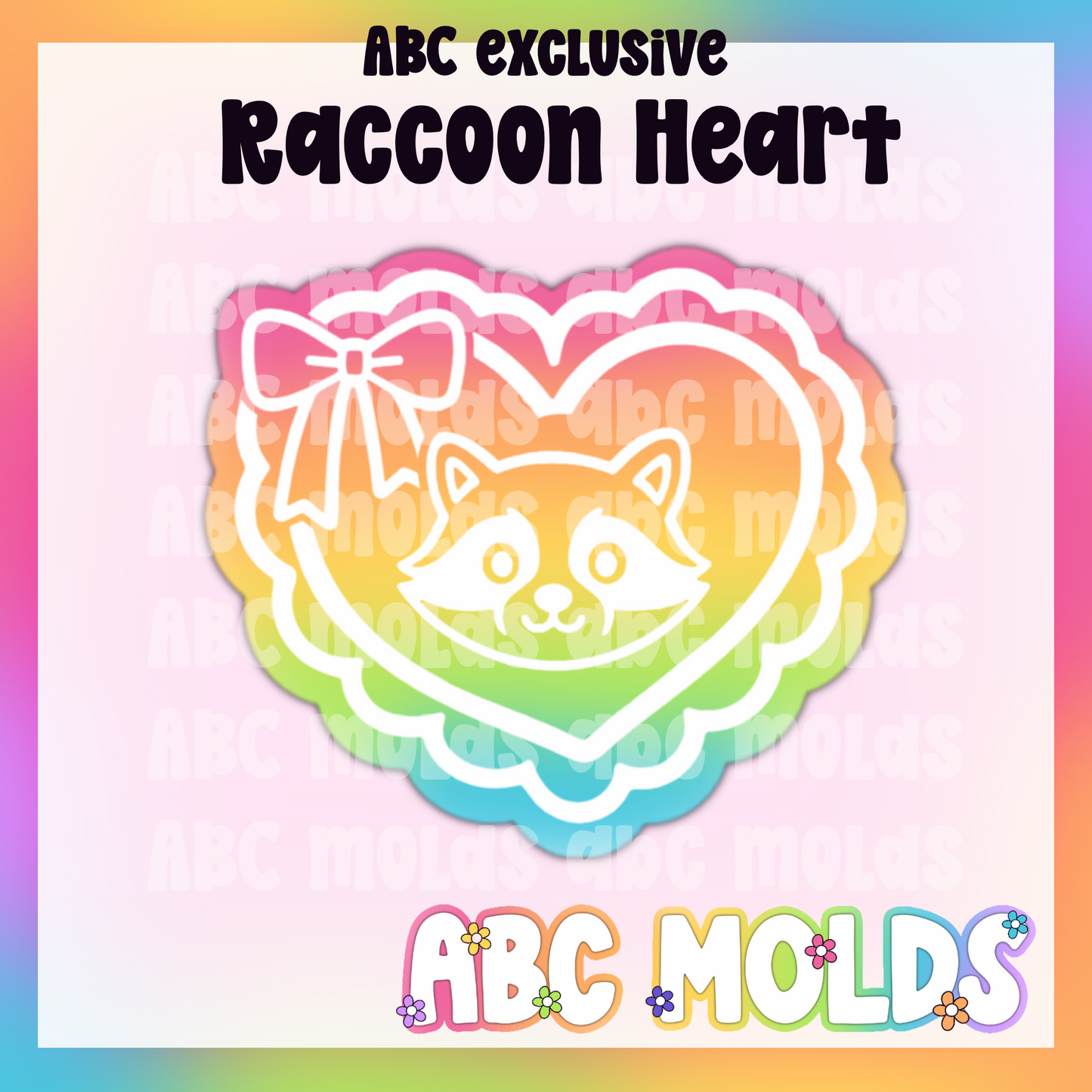 Raccoon Heart Silicone Freshie Mold