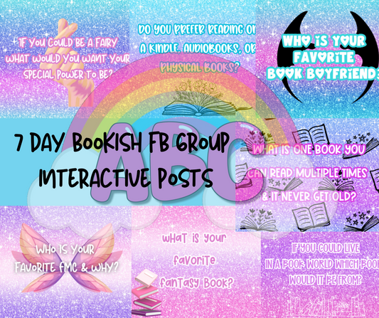 Bookish 7 Day Interactive FB Posts - DIGITAL DOWNLOAD