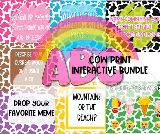 Cow Print Interactive Post Bundle - Digital Download