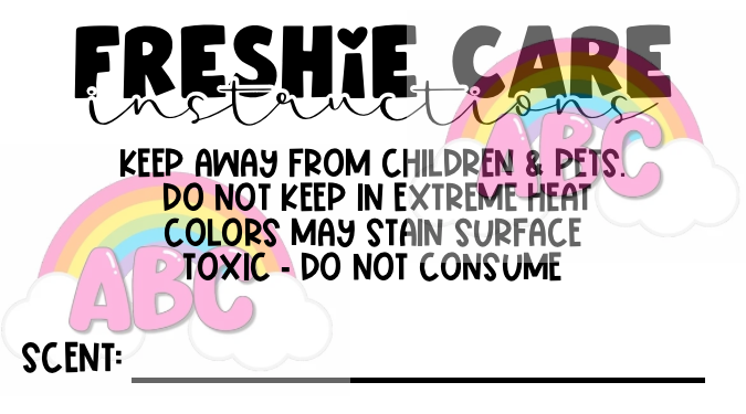 Freshie Care Label Digital Download