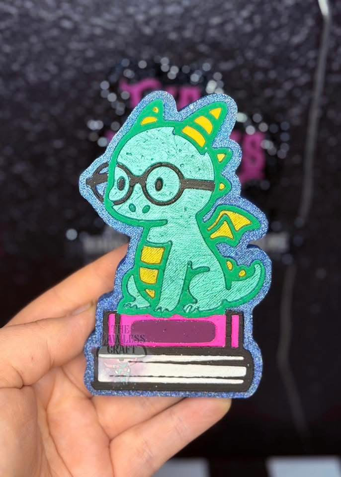 Reading Dragon Silicone Freshie Mold