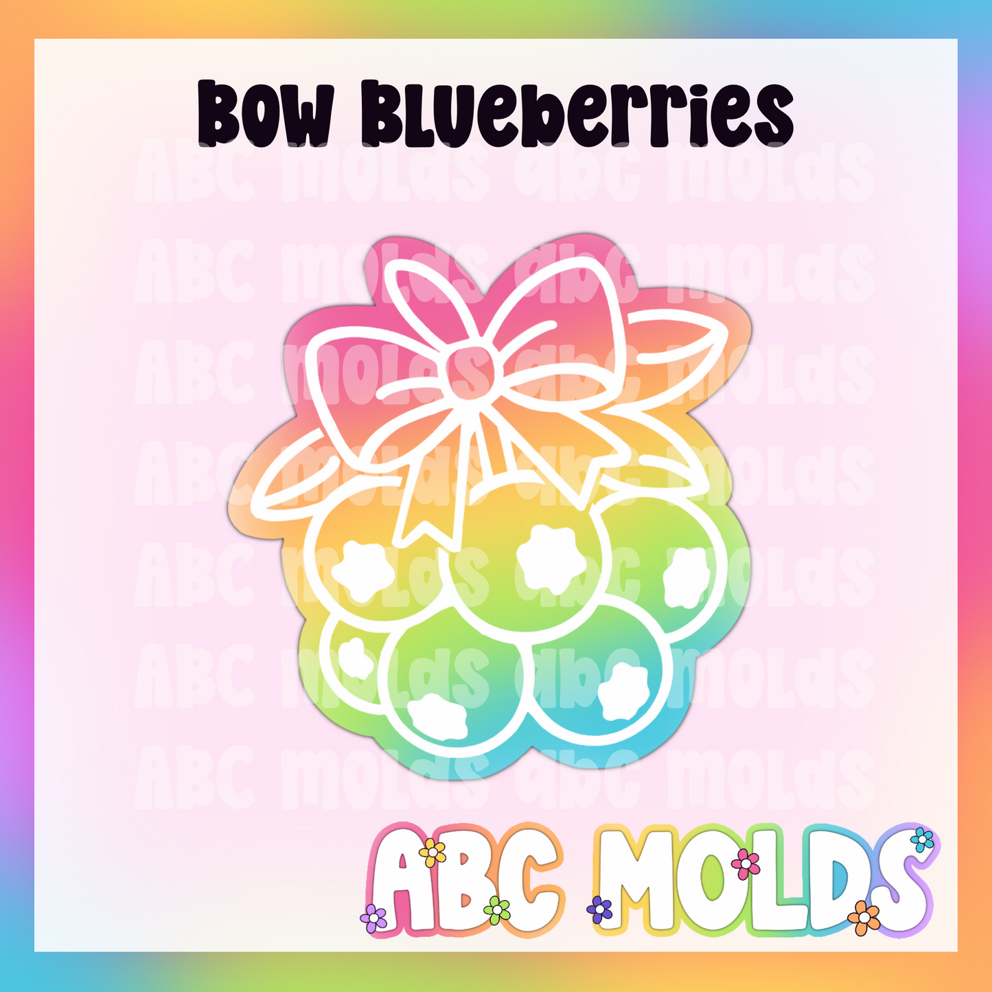 Bow blueberries silicone freshie mold