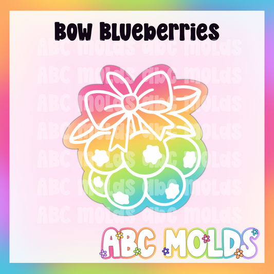 Bow blueberries silicone freshie mold