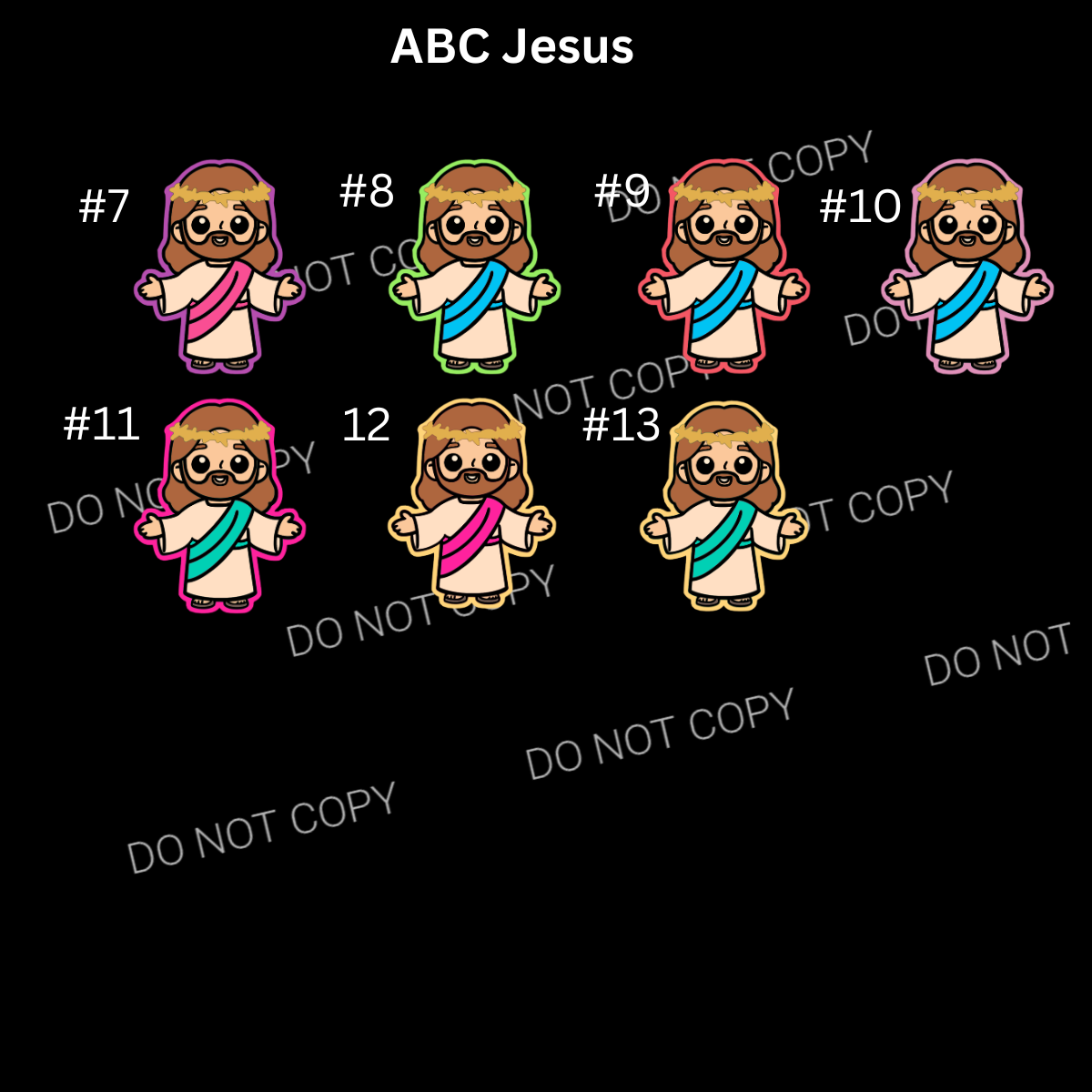 ABC Jesus Cardstock - Shipped by Kaleidoscope Kreations