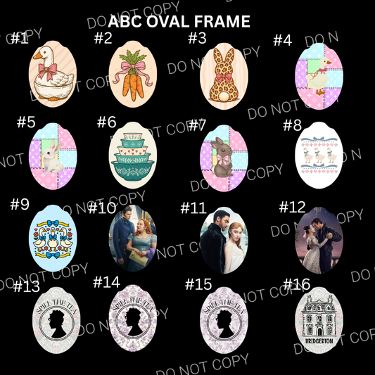 ABC OVAL FRAME CARDSTOCK - Shipped by Kaleidoscope Kreations