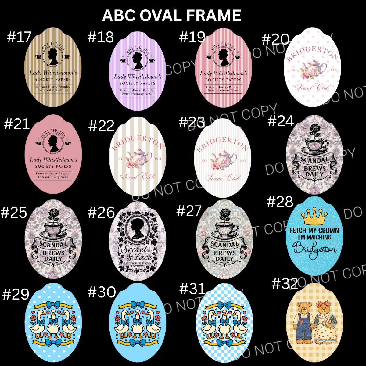 ABC OVAL FRAME CARDSTOCK - Shipped by Kaleidoscope Kreations