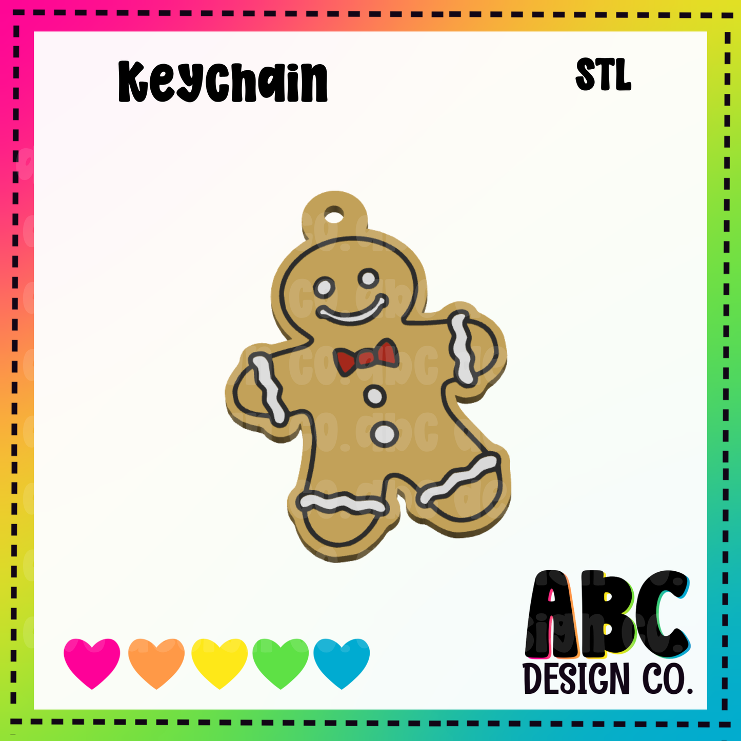 Gingerbread -  Key Chain - STL & 3mf - Digital Download
