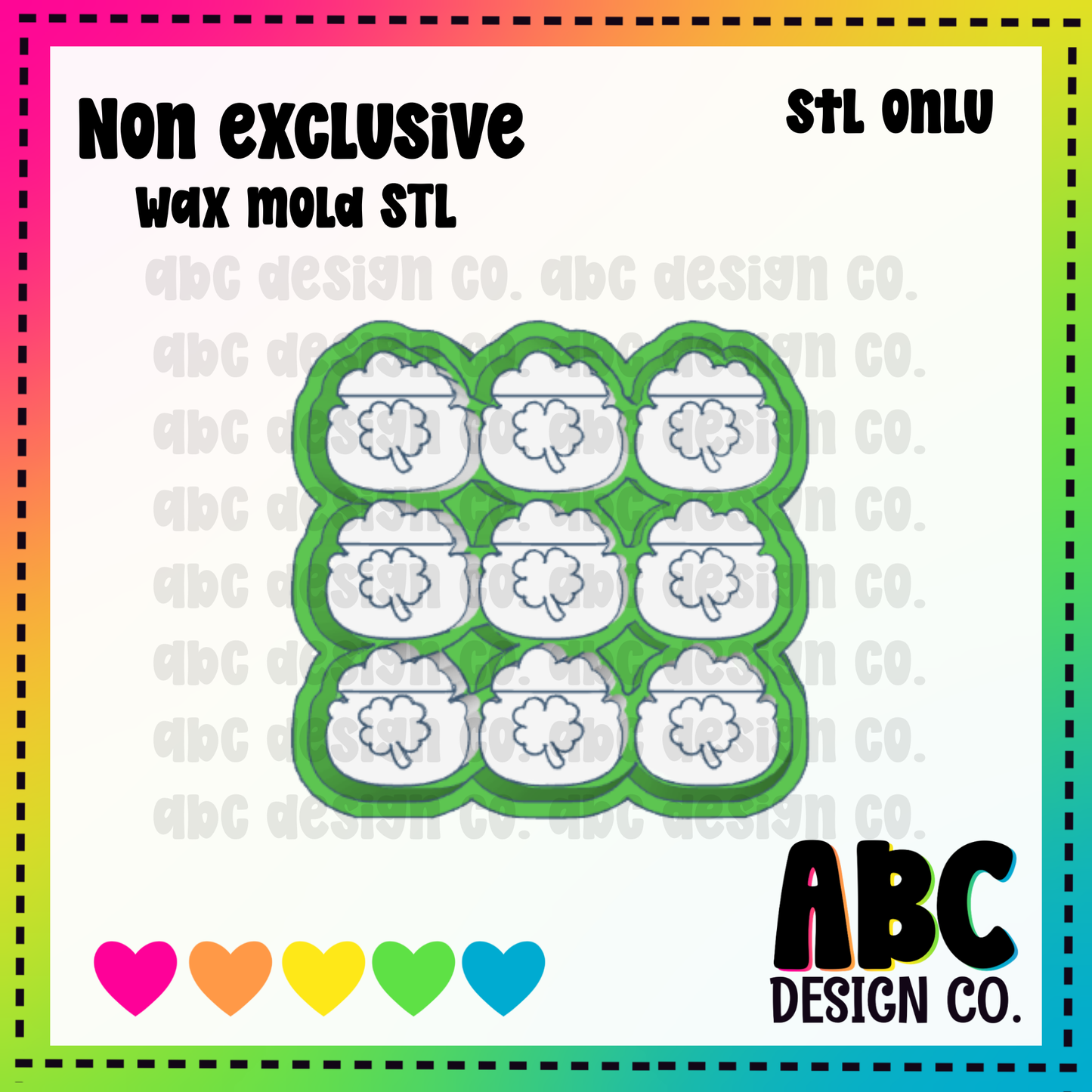 Pot of Gold WAX Mold STL - digital download