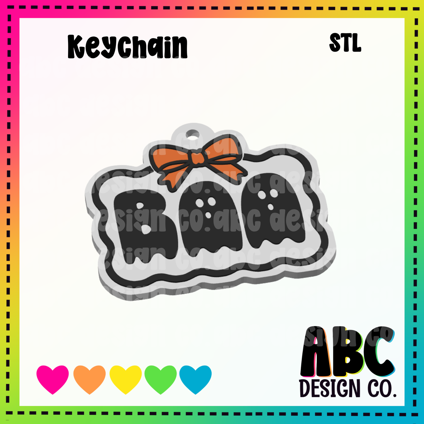 Boo - Key Chain - STL & 3mf - Digital Download