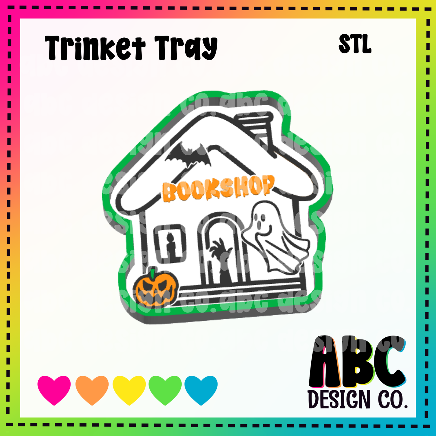 Spooky Bookshop - Trinket Tray - STL & 3mf - Digital Download