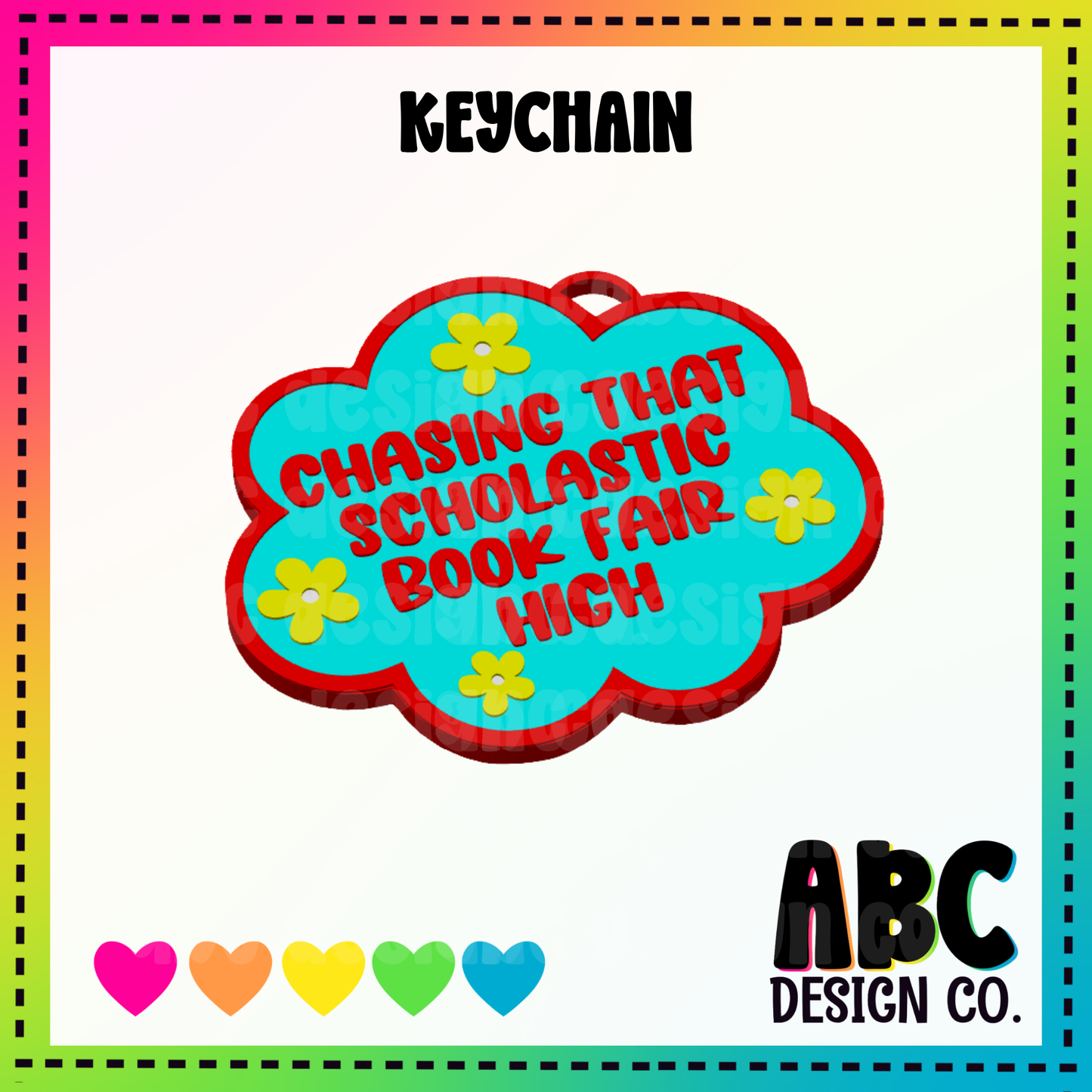 Bookfair -  Key Chain -3mf - Digital Download