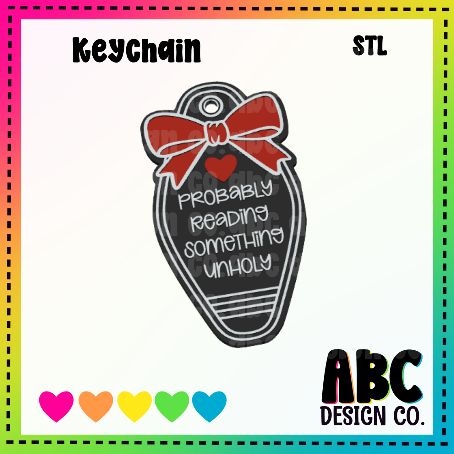 Probably reading something unholy Key Chain - STL & 3mf - Digital Download