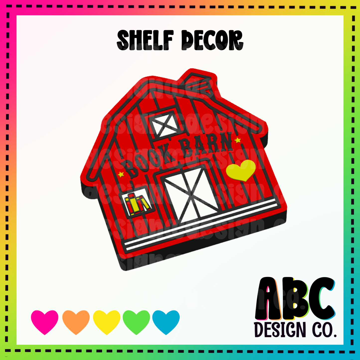 book barn - Shelf Decor - 3mf - Digital Download