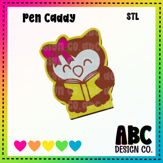 reading owl - Pen Caddy - STL & 3mf - Digital Download