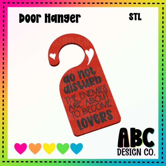 Enemies to Lovers - Door Hanger - STL & 3mf - Digital Download