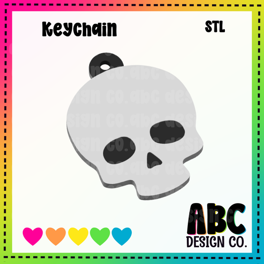Skull -  Key Chain - STL & 3mf - Digital Download