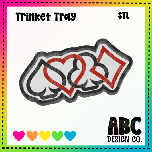 Card Suites - Trinket Tray - STL & 3mf - Digital Download