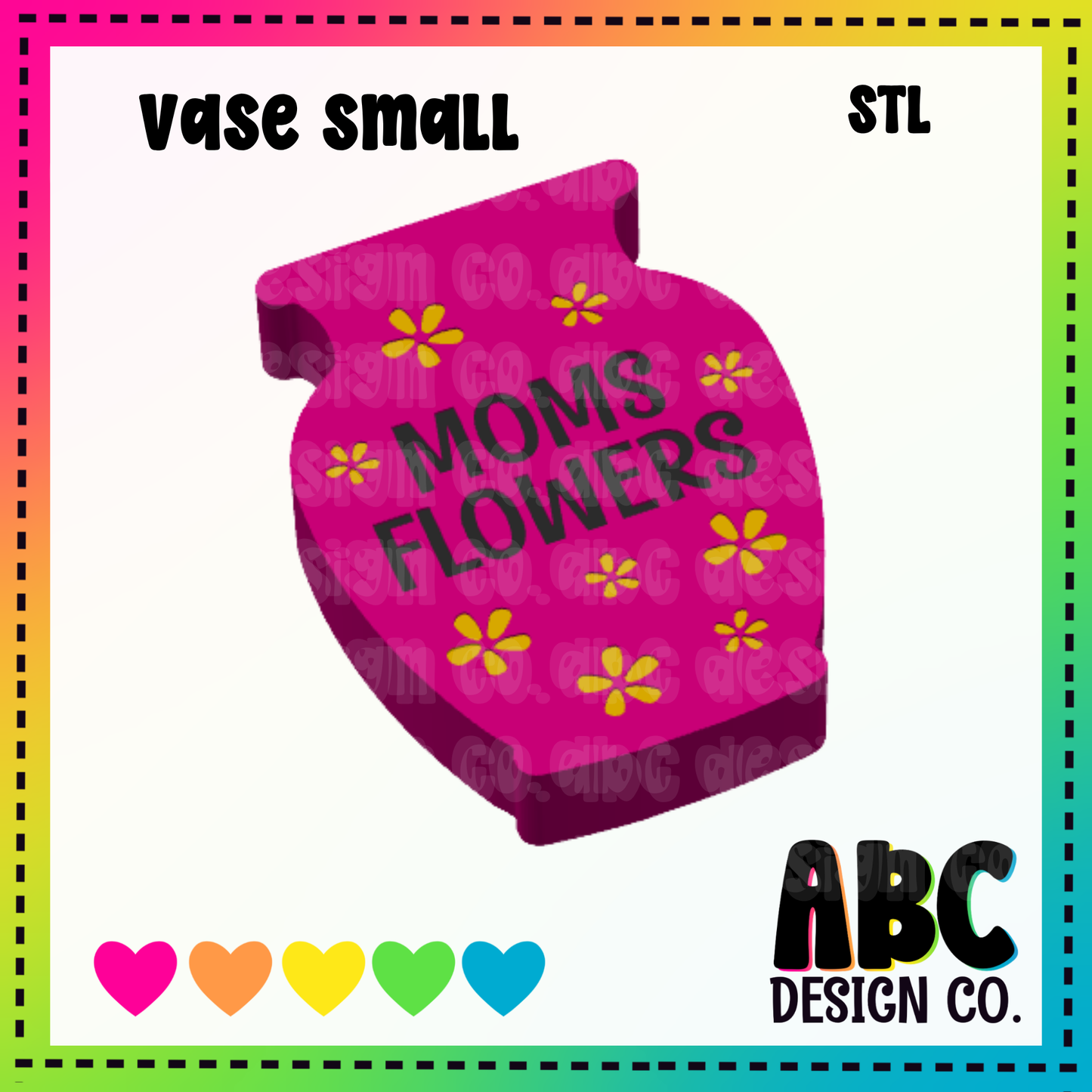 Moms Flowers Vase - Small Trinket- STL & 3mf - Digital Download