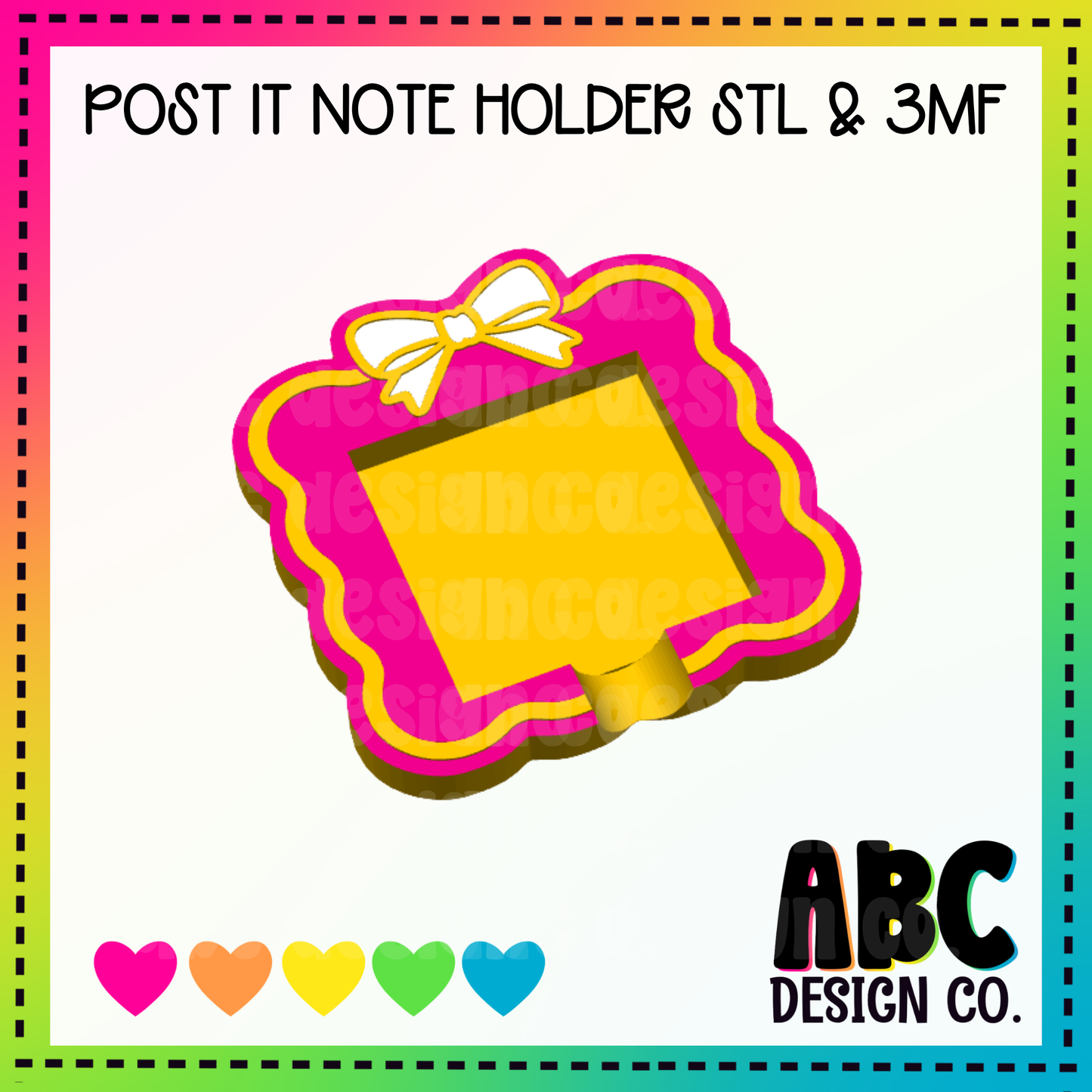 Frame Bow - Sticky Note Holder - 3mf & STL - Digital Download