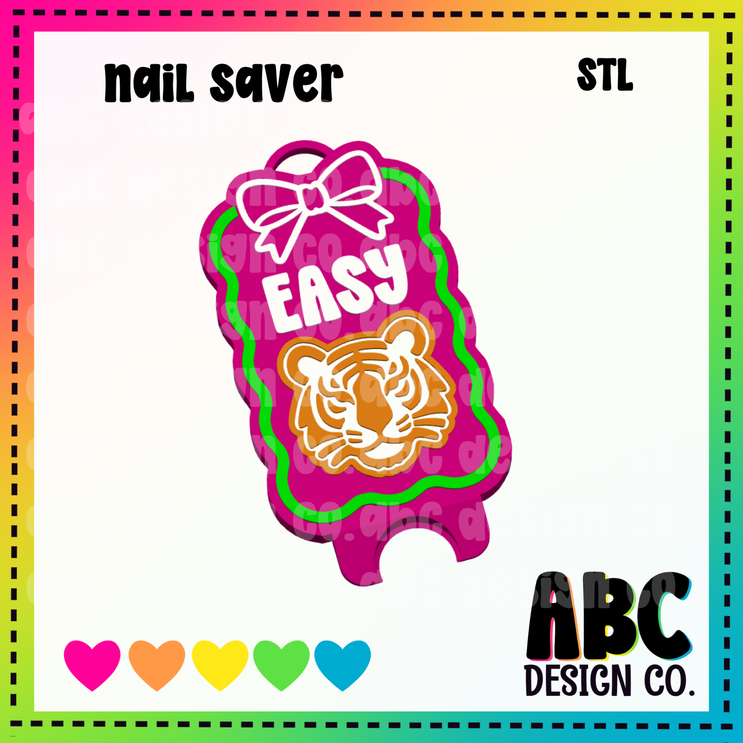 Easy Tiger -  Nail Saver Key Chain - STL & 3mf - Digital Download