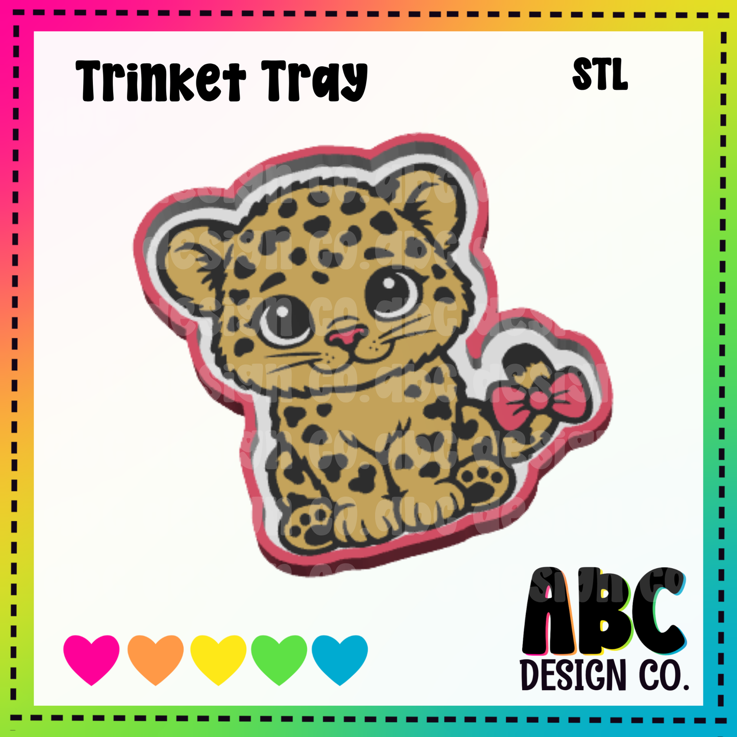Leopard - Trinket Tray - STL & 3mf - Digital Download - design by CWD