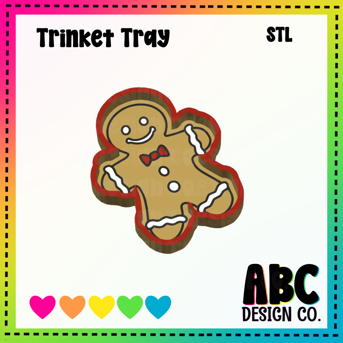 Gingerbread - Trinket Tray - STL & 3mf - Digital Download