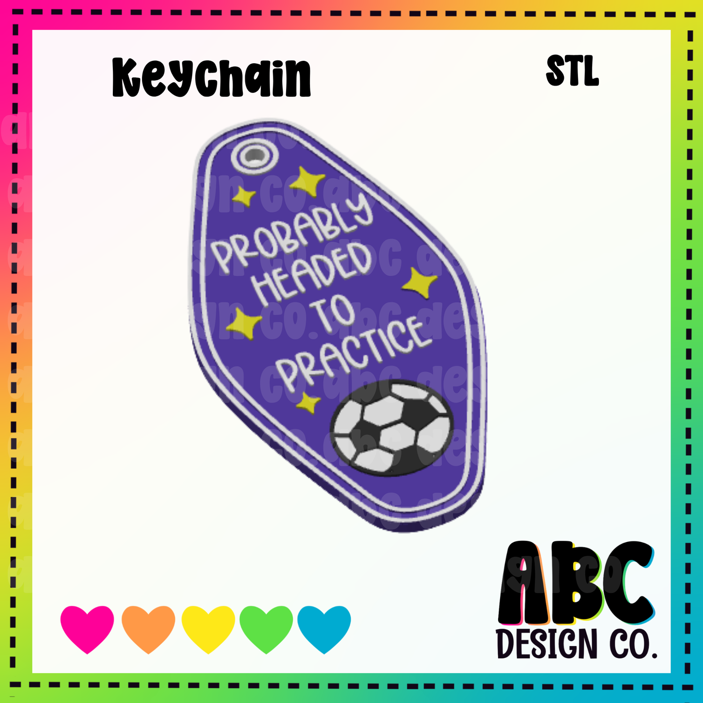 Probably headed to practice soccer Key Chain - STL & 3mf - Digital Download