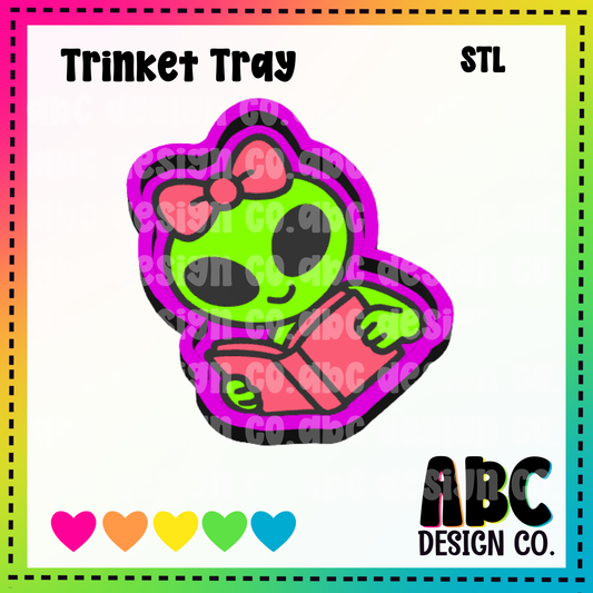 Reading Alien - Trinket Tray - STL & 3mf- Digital Download