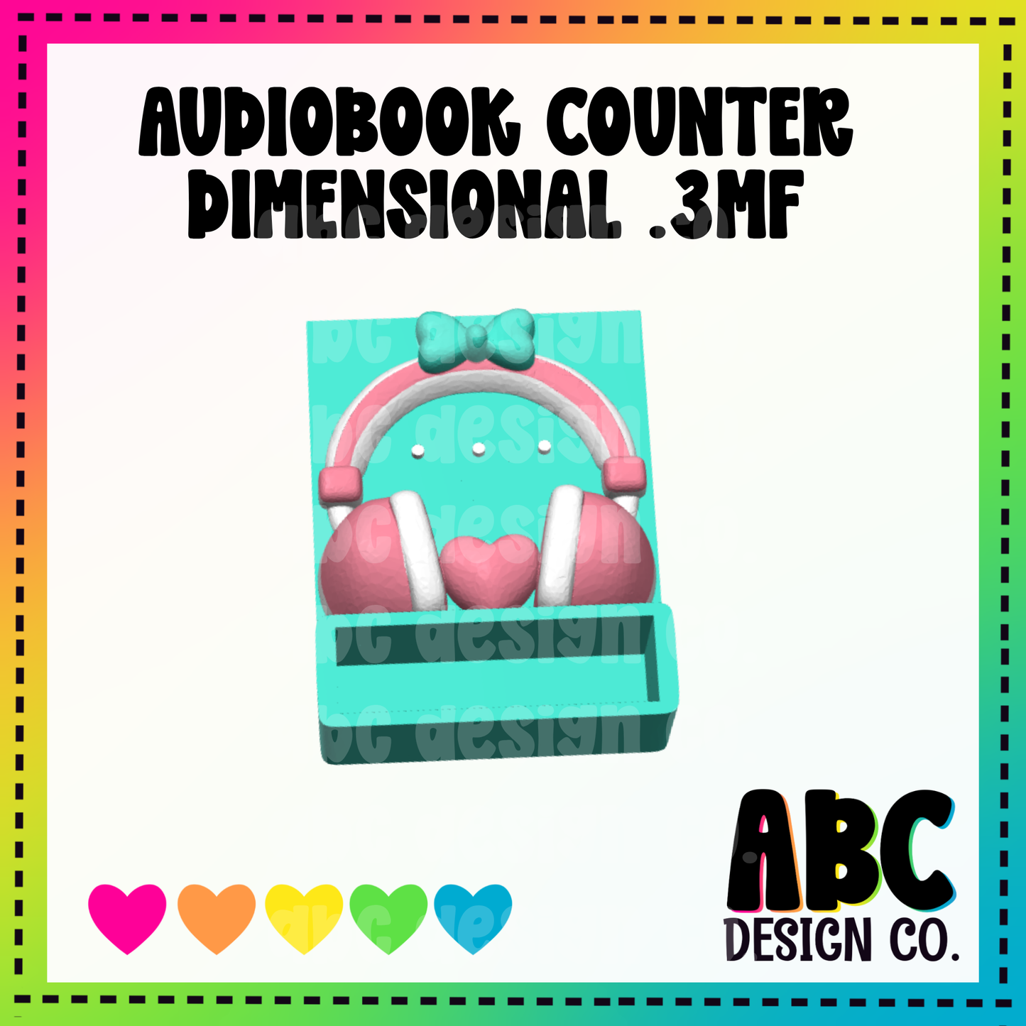 Audiobook Counter Dimensional - 3mf ONLY - Digital Download