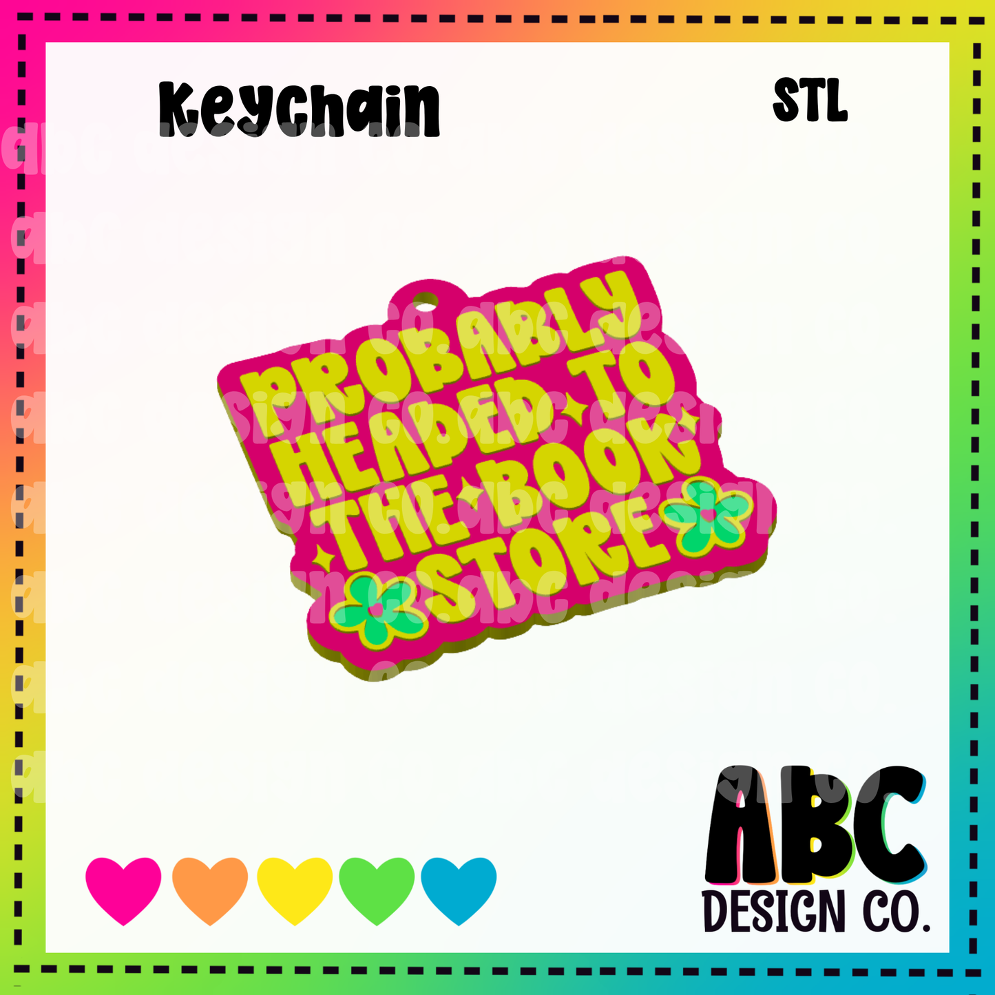 Bookstore - Key Chain - STL & 3mf - Digital Download
