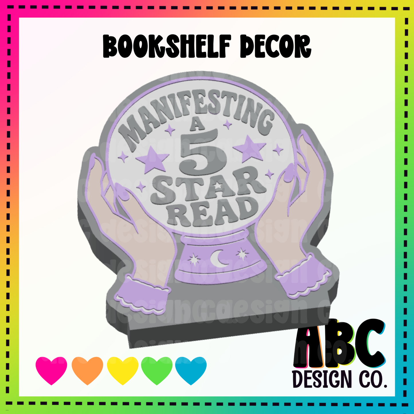 5 Star Read Crystal Ball - Shelf Decor - 3mf - Digital Download