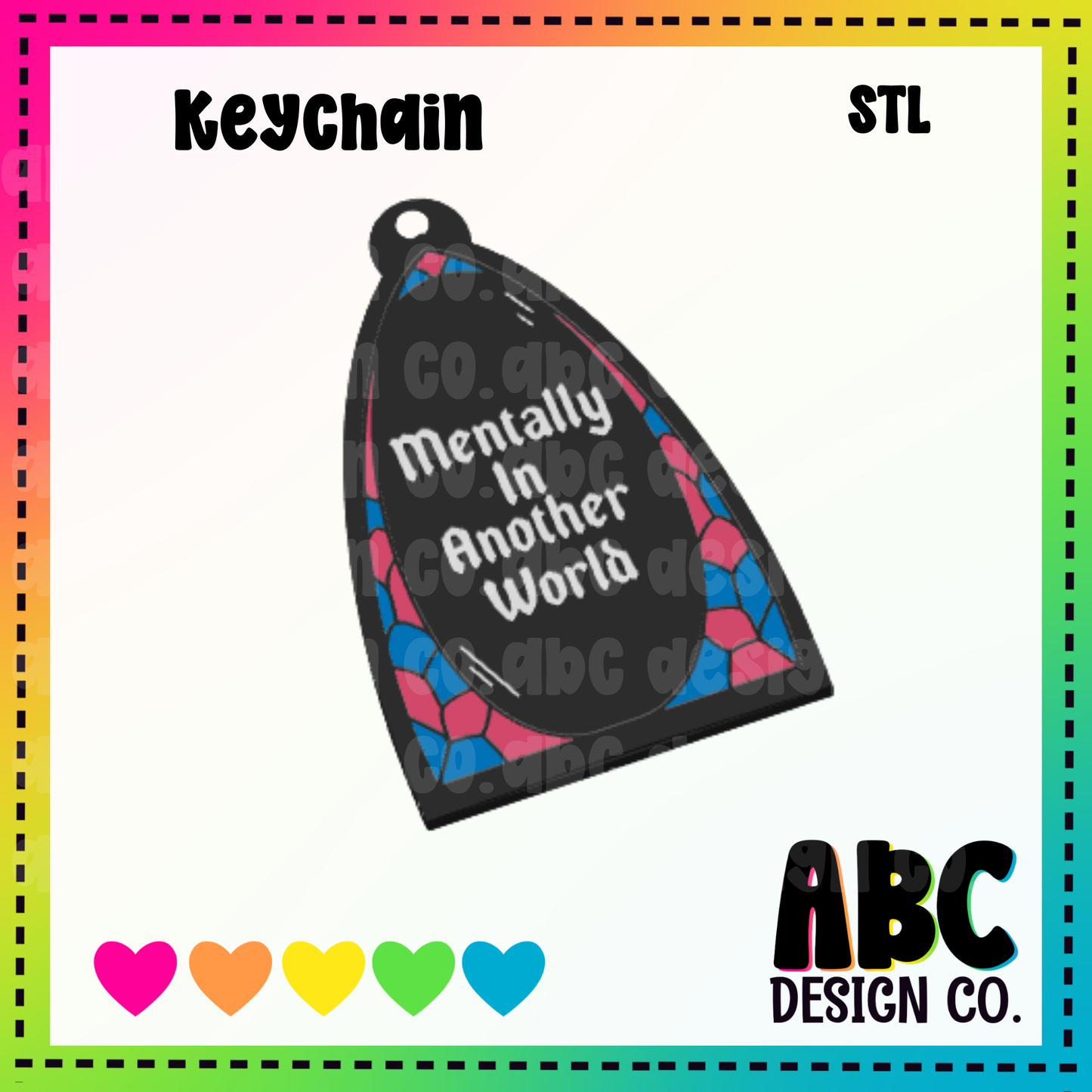 Mentally in another world  - Key Chain - STL & 3mf - Digital Download