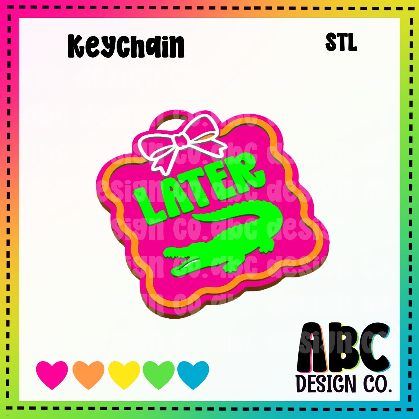 Later Gator -  Key Chain - STL & 3mf - Digital Download