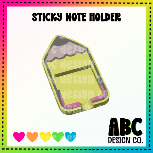 Pencil - Sticky Note Holder - 3mf & STL - Digital Download -