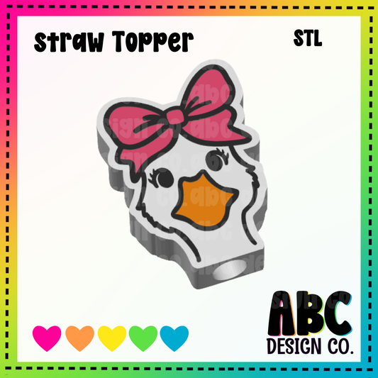 Goose head - Straw Topper - STL & 3mf - Digital Download